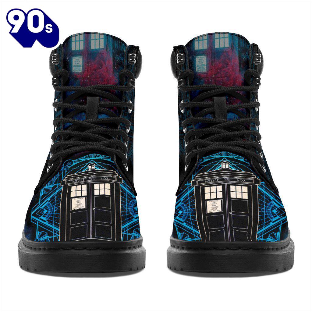 Dr Who Tardis Leather Boots Shoes Funny Gift Dr Who Tardis Leather Boots Shoes Funny Gift