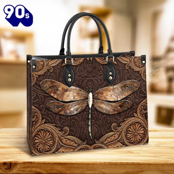 Dragonfly Earthtoned Leather Bag Christ Gifts Leather Bags  Gift For  Women Christmas