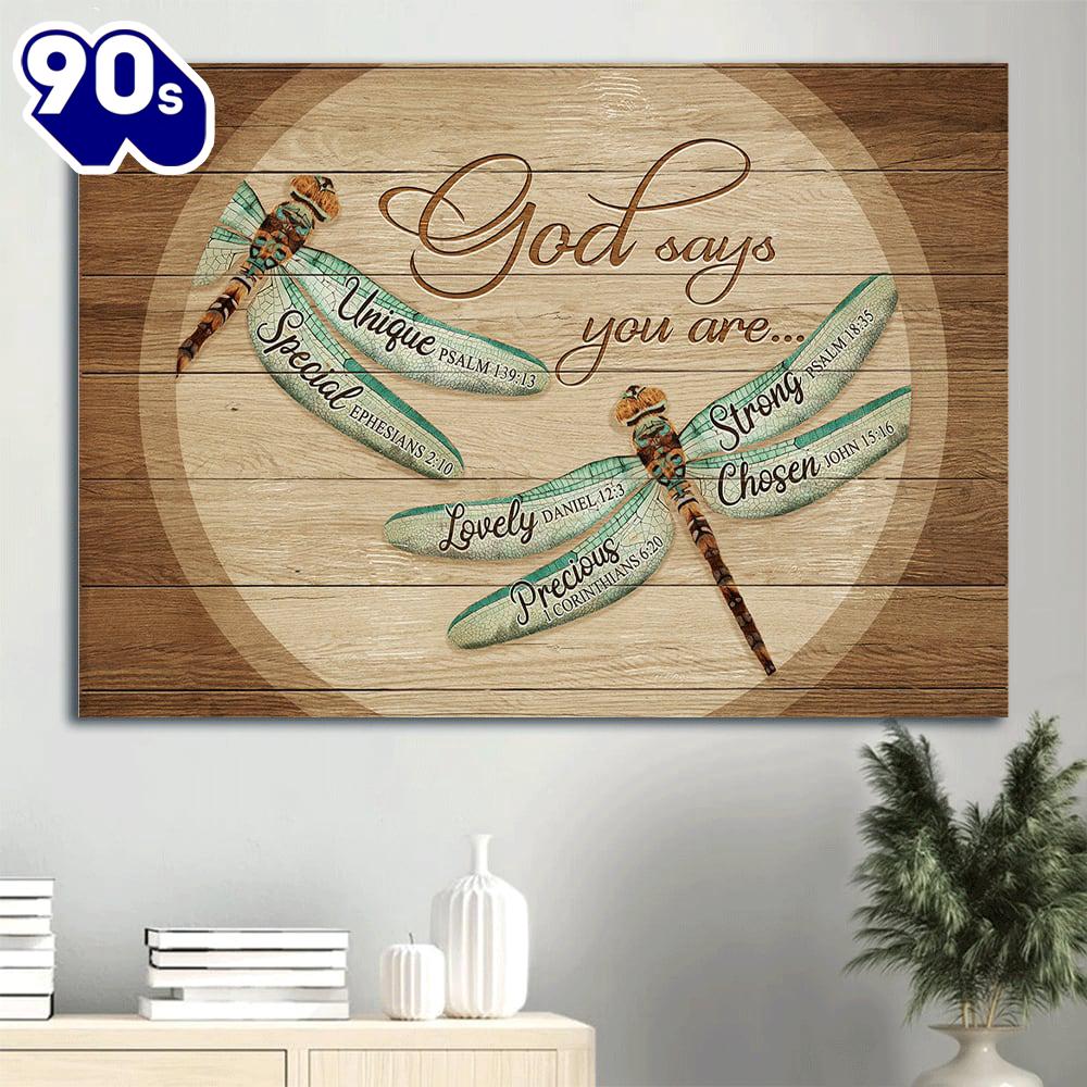 Dragonfly Painting Canvas God Says You Are Canvas Wall Art Poster Gift Christmas Dragonfly Painting Canvas God Says You Are Canvas Wall Art Poster Gift Christmas