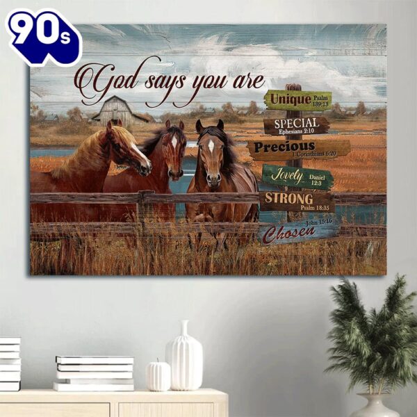 Dream Horses Countryside Painting Rice Field Canvas God Says You Are Canvas Wall Art  Poster Gift Christmas