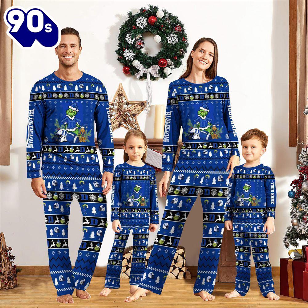 Duke Blue Devils NCAA Custom Name Grinch Christmas And Sport Team Pajama Set Gift Christmas Duke Blue Devils NCAA Custom Name Grinch Christmas And Sport Team Pajama Set Gift Christmas