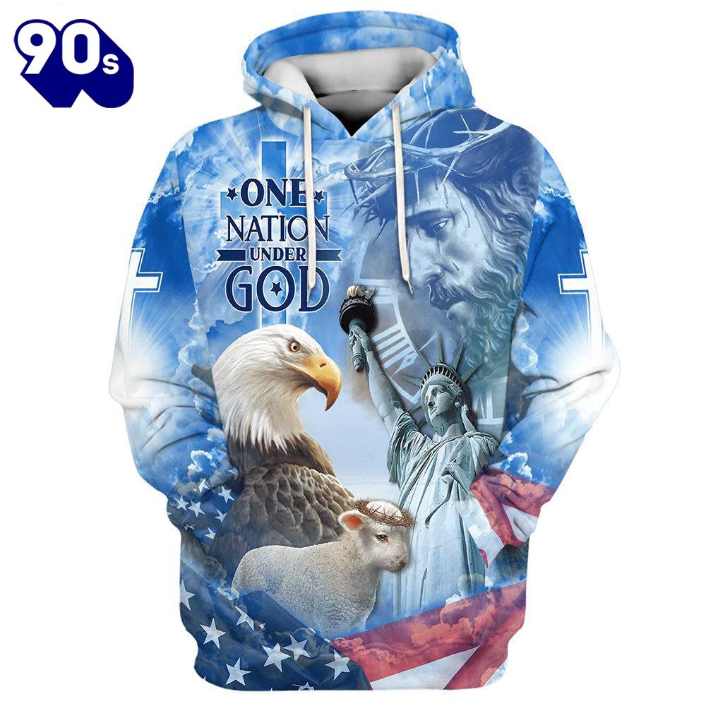 Eagle Jesus America And Lamb One Nation Under God Hoodies Jesus Hoodie Eagle Jesus America And Lamb One Nation Under God Hoodies Jesus Hoodie