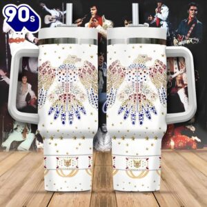 Eagle Rhinestone Tumbler With Handle And Straw