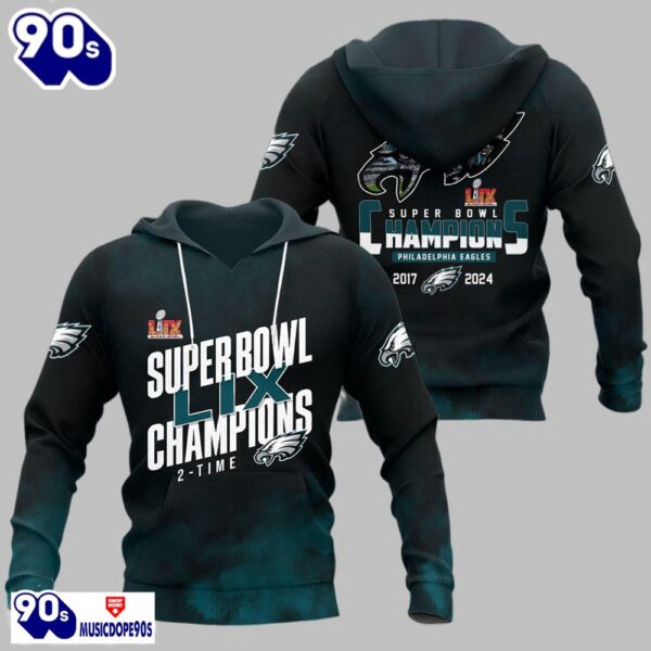 Eagles Super Bowl LIX Champions 2-Time Shirt