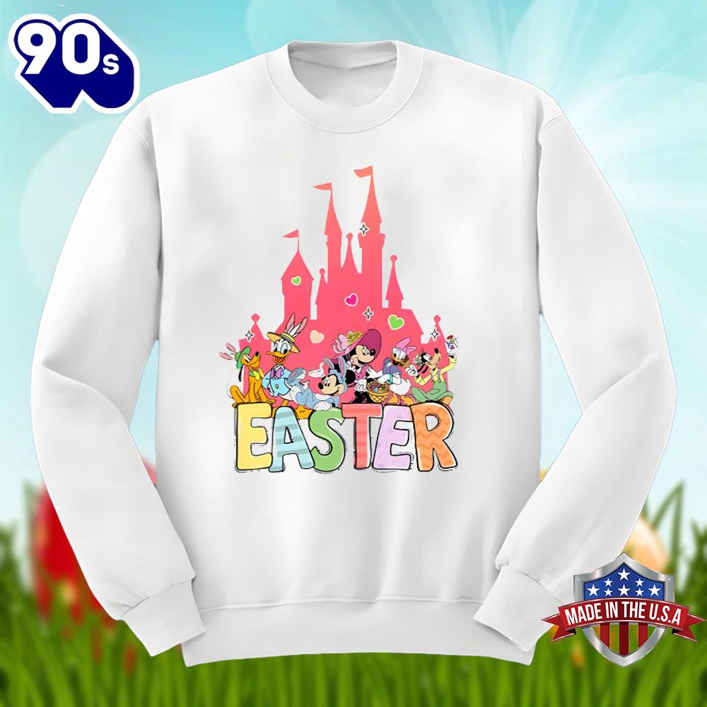 Easter Disney Castle With Mickey And Friends Unisex Shirt Easter Disney Castle With Mickey And Friends Unisex Shirt