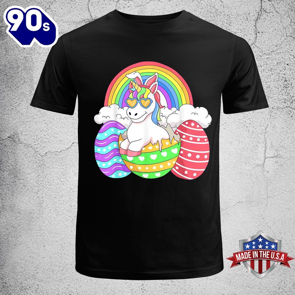 Easter Unicorn Shirt With Eggs Happy Easter Boys Girls Kids Easter Unicorn Shirt With Eggs Happy Easter Boys Girls Kids