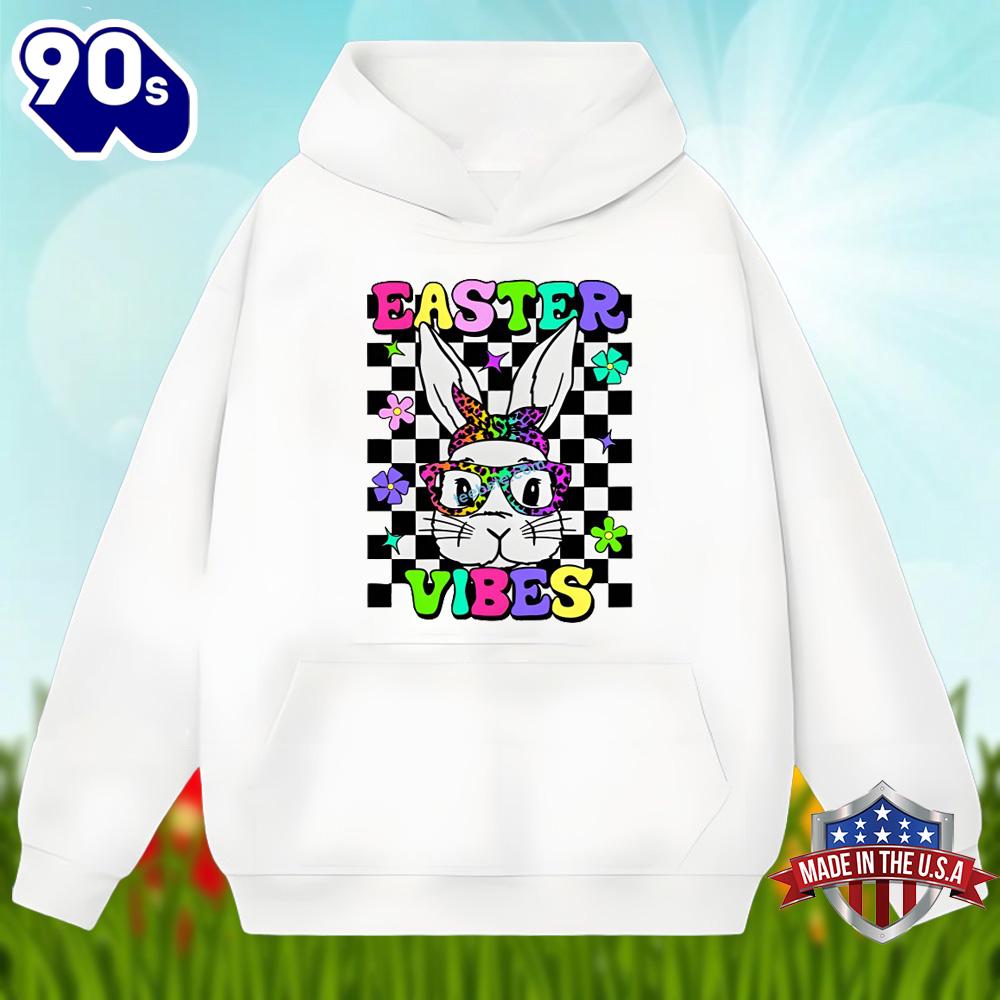 Easter Vibes With Bunny Glasses Unisex Shirt Easter Vibes With Bunny Glasses Unisex Shirt