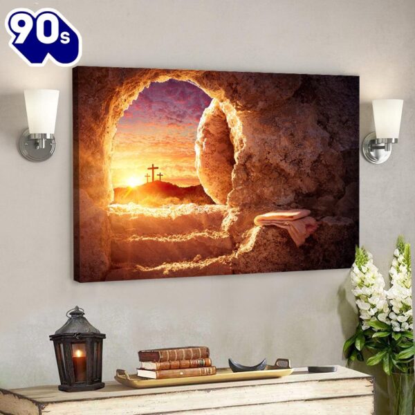 Easter Wall Art – He Is Risen Canvas – Empty Tomb Wall Art – Easter Art – Christian Canvas  Gift For Christmas