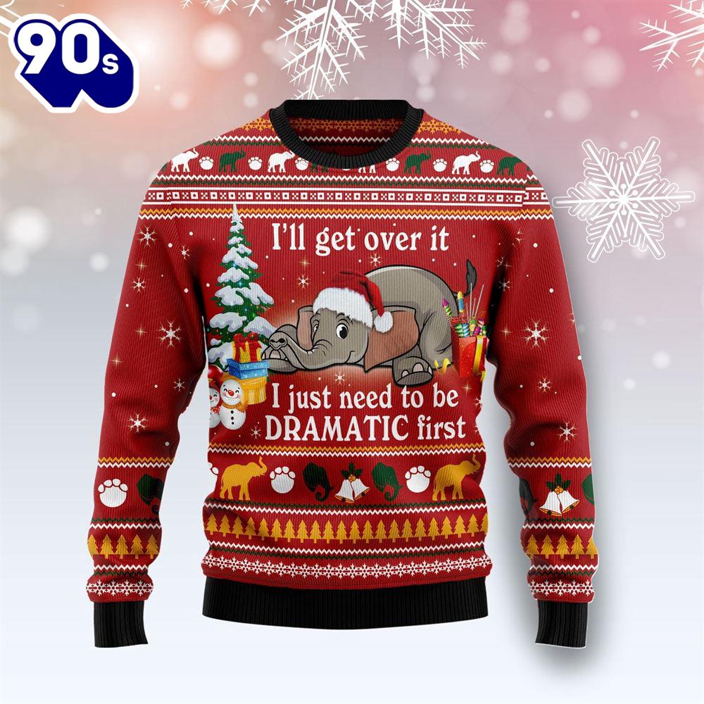Christmas 2024 Elephant I'll Get Over It Ugly Christmas Sweater Christmas 2024 Elephant I'll Get Over It Ugly Christmas Sweater
