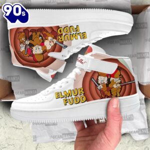 Elmer Fudd High Top Air Force Shoes Custom Looney Tunes Sneakers