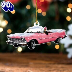Elvis Presley Christmas Pink Car Acrylic Ornament Gift Xmas