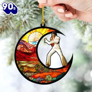 Elvis Presley Christmas Side Printed Acrylic Ornament Gift Xmas