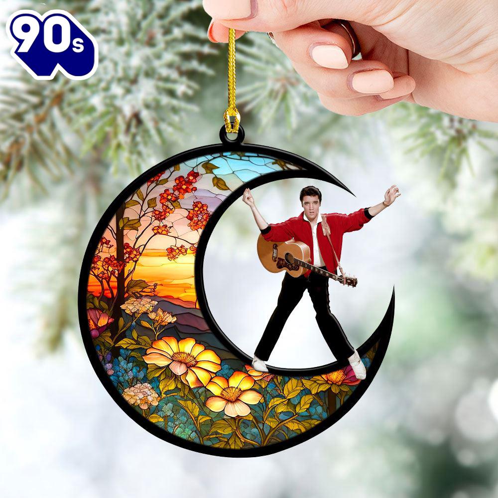 Elvis Presley Christmas The Moon Acrylic Ornament Gift Xmas Elvis Presley Christmas The Moon Acrylic Ornament Gift Xmas