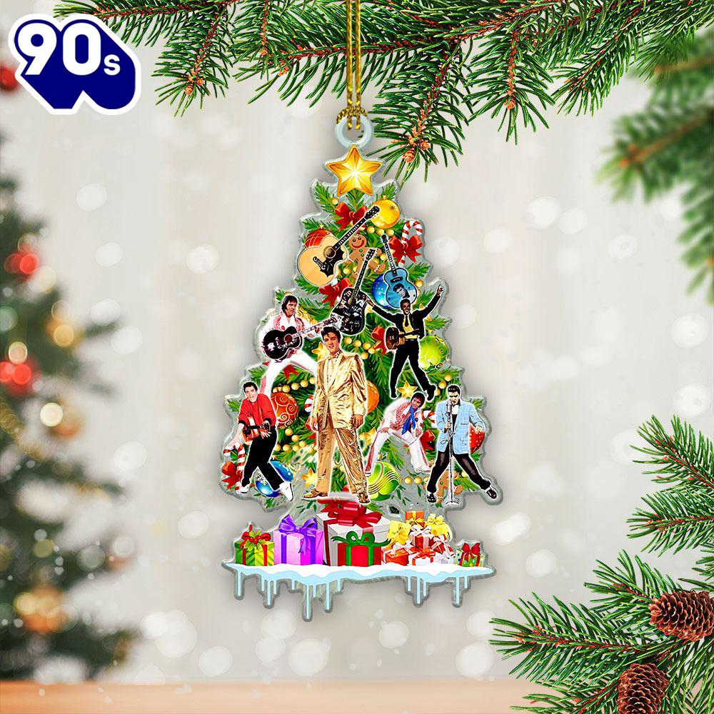 Elvis Presley ChristmasTrees Led Acrylic Ornaments Gift Xmas Elvis Presley ChristmasTrees Led Acrylic Ornaments Gift Xmas