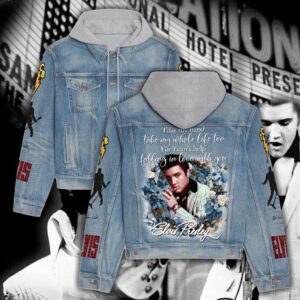 Elvis Presley Elvis Is Back 5 Gift Christmas Denim Hood Jacket For Fans – Elvis Hooded Denim Jacket