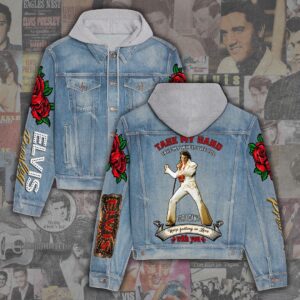 Elvis Presley Fairytale Gift Christmas Denim Hood Jacket For Fan – Elvis Hooded Denim Jacket