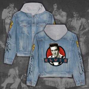 Elvis Presley If I Can Dream Women’s Gift Christmas Denim Hood Jacket For Fans – Elvis Hooded Denim Jacket