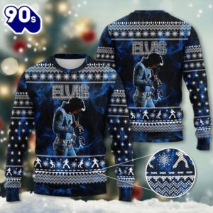 Elvis Presley I’ll Have A Blue Christmas Without You  Ugly Sweater Gift Xmas