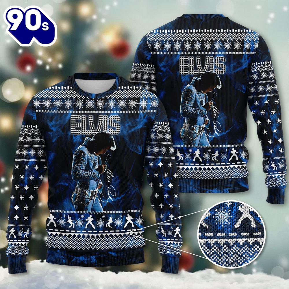 Elvis Presley I'll Have A Blue Christmas Without You Ugly Sweater Gift Xmas Elvis Presley I'll Have A Blue Christmas Without You Ugly Sweater Gift Xmas