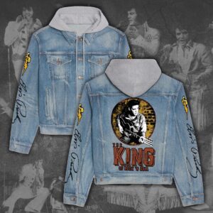 Elvis Presley In The Memory Christmas Denim Hood Jacket For Fans – Elvis Hooded Denim Jacket