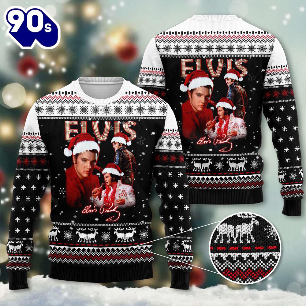 Elvis Presley Joker Ugly Christmas Sweater - Gift Xmas Elvis Presley Joker Ugly Christmas Sweater - Gift Xmas