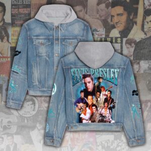 Elvis Presley King Gift Christmas Denim Hood Jacket For Fans – Elvis Hooded Denim Jacket