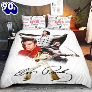 Elvis Presley Merry Christmas Gift Fans Bedding Set Decor Home