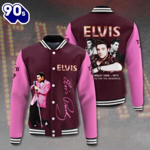 Elvis Presley Pink Love Varsity Jacket Gift Xmas