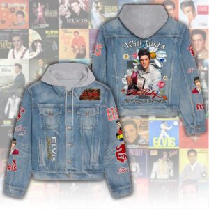 Elvis Presley True Fans Women’s Gift Christmas Denim Hood Jacket For Fans – Elvis Hooded Denim Jacket