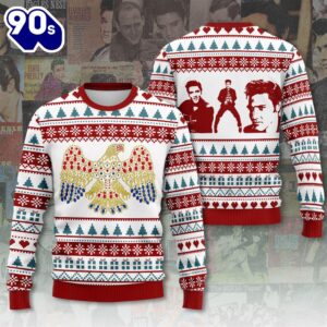 Elvis Presley Ugly Sweater 3D Over Print, Elvis Fan King Of Rock Xmas Gift Gift Xmas