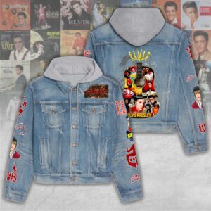Elvis Presley Women’s Gift Christmas Denim Hood Jacket For Fans – Elvis Hooded Denim Jacket