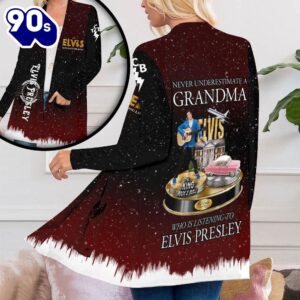 Elvis Presley Women’s Patch Pocket Cardigan For Fans