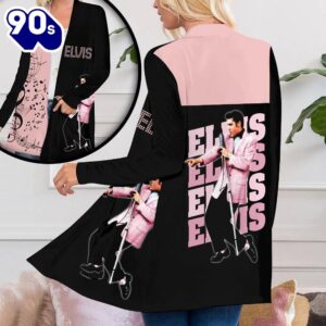 Elvis Presley Women’s Patch Pocket Cardigan Gift Christmas