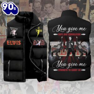 Elvis Presley You Give Me 2D Sleeveless Jacket Christmas For Fans – Music Sleeveless Down Jacket