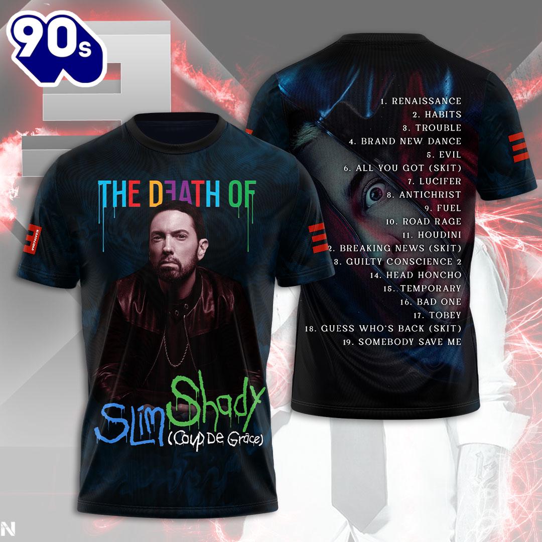 Eminem New Album The Death Of Slim Shady Coup De Grace Released All Over Print Rapper Shirt For Fans Eminem New Album The Death Of Slim Shady Coup De Grace Released All Over Print Rapper Shirt For Fans