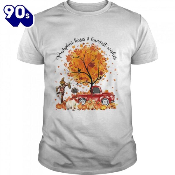 English Mastiff Dog Pumpkin Kisses And Harvest Wishes Halloween T-shirts For Man And Women