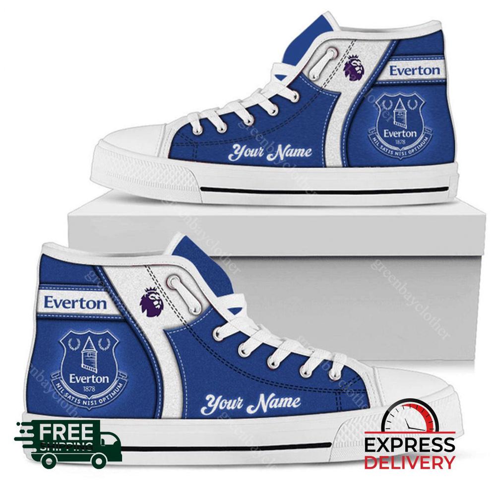 Everton F.C Personalzied High Top Canvas Shoes Everton F.C Personalzied High Top Canvas Shoes