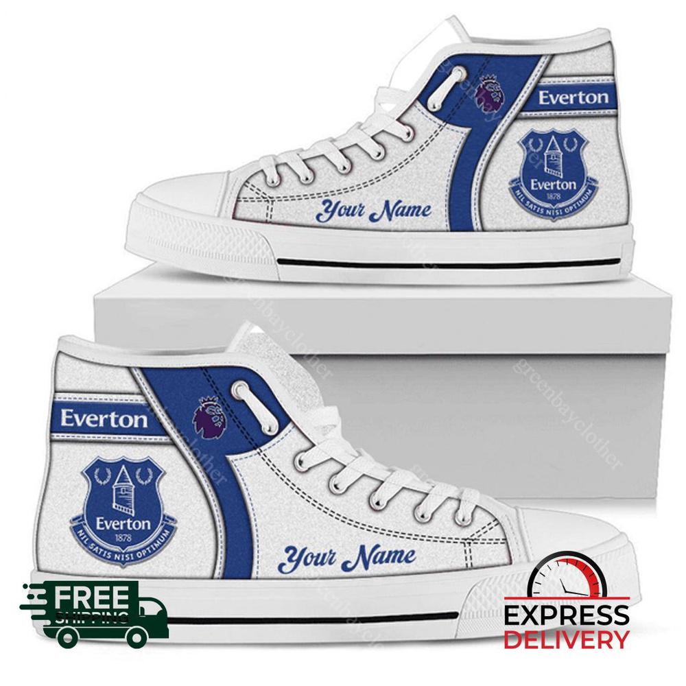 Everton F.C Personalzied High Top Canvas Shoes Everton F.C Personalzied High Top Canvas Shoes