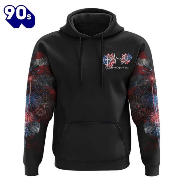 Faith America Flag Rose 3D Hoodie
