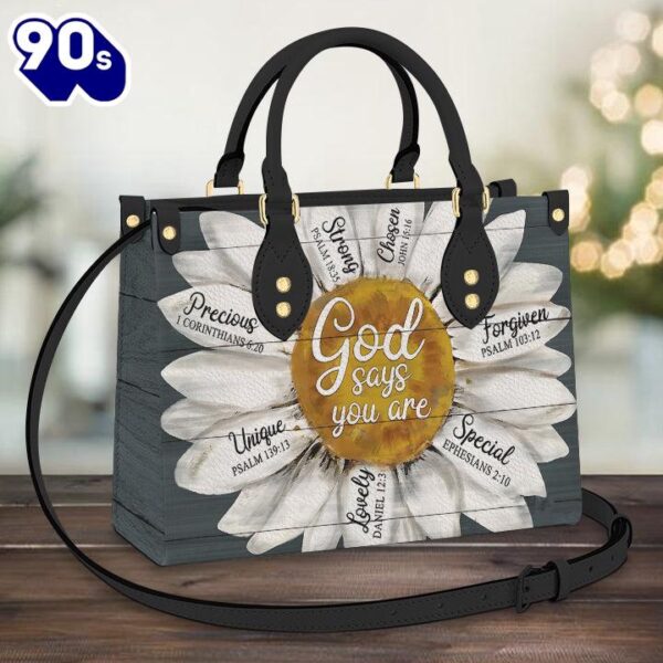 Faith Daisy Leather Bag Christ Gifts Leather Bags  Gift For  Women Christmas