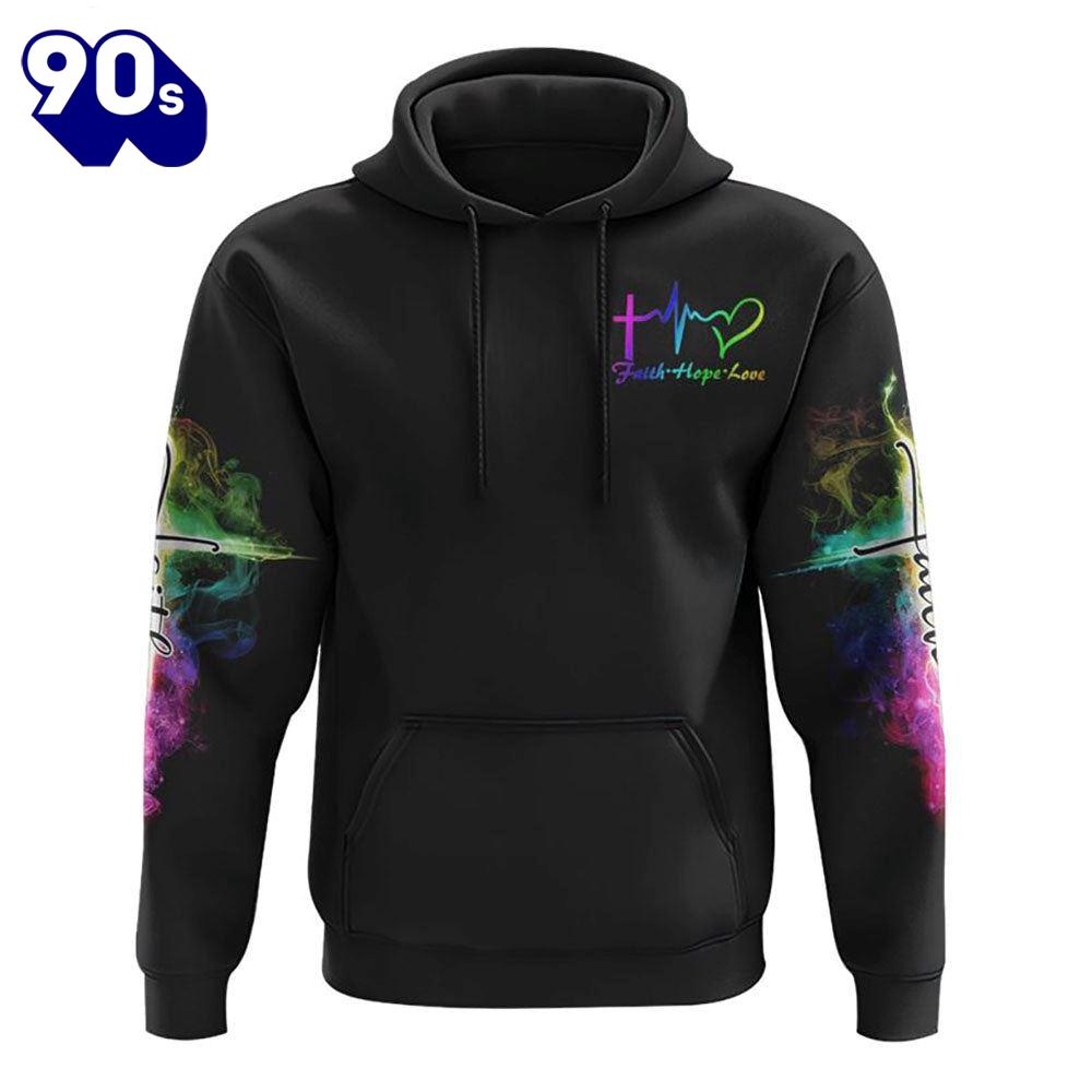 Faith Fire Smoke Cross 3D Hoodie Faith Fire Smoke Cross 3D Hoodie