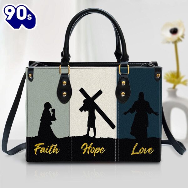 Faith Hope Love Lovely Leather Bag Christ Gifts Leather Bags  Gift For  Women Christmas