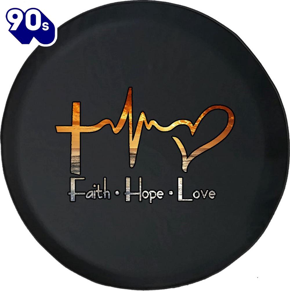 Faith Hope Love Spare Tire Cover - Christian Tire Cover Car Decor Faith Hope Love Spare Tire Cover - Christian Tire Cover Car Decor