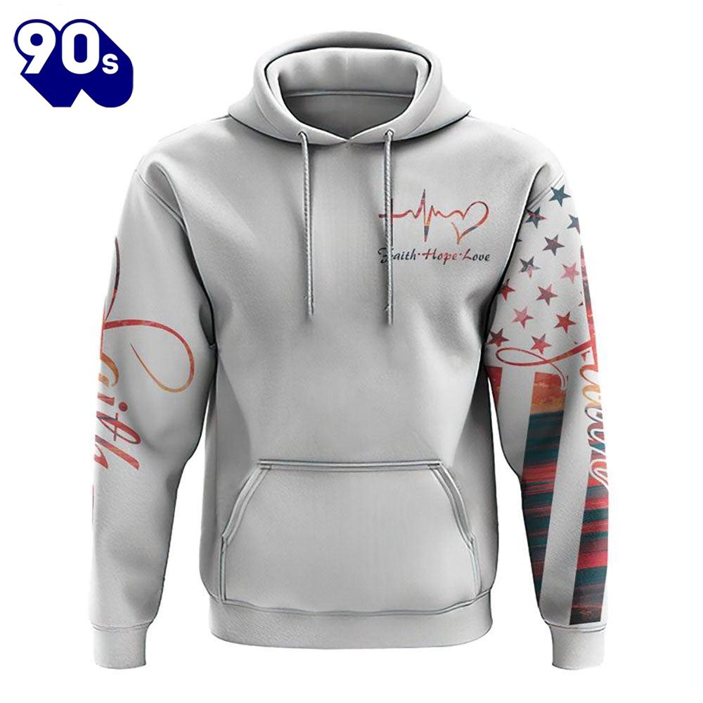 Faith Hope Love Sunset Beach 3D Hoodie Faith Hope Love Sunset Beach 3D Hoodie