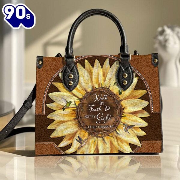 Faith Sun Flower Leather Bag Christ Gifts Leather Bags  Gift For  Women Christmas