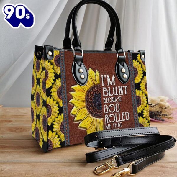 Faith Sunflower Funny Leather Bag Christ Gifts Leather Bags  Gift For  Women Christmas