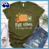 Fall Vibes And Dog Mom Life Colored T-Shirt Gift Mom