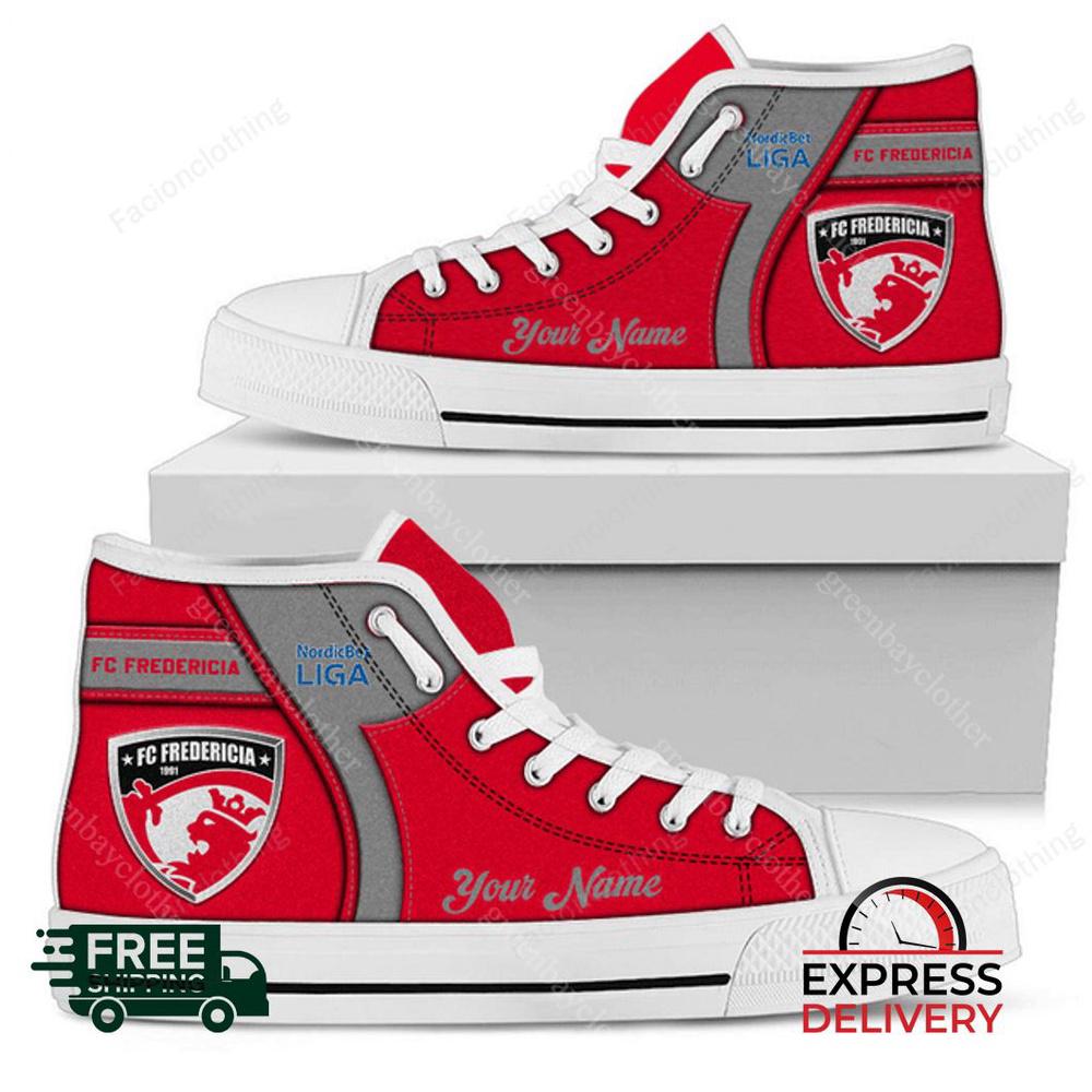 FC Fredericia Personalized High Top Canvas Shoes FC Fredericia Personalized High Top Canvas Shoes