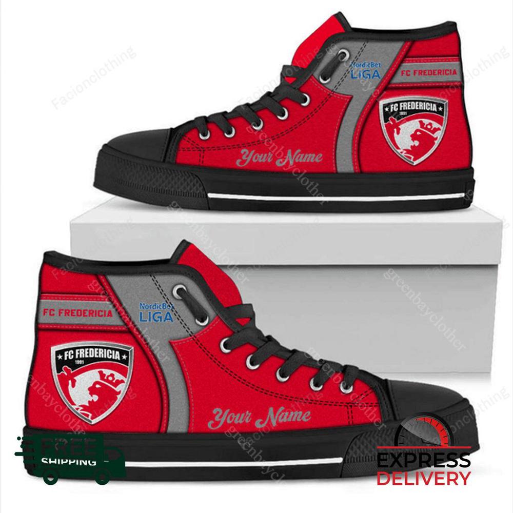FC Fredericia Personalized High Top Canvas Shoes FC Fredericia Personalized High Top Canvas Shoes