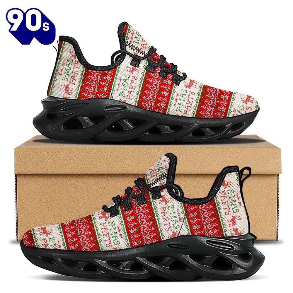 Festive Christmas Knitted Print Pattern Black Max Soul Shoes Festive Christmas Knitted Print Pattern Black Max Soul Shoes